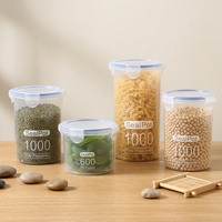 Contenants de stockage alimentaire en plastique avec couvercles, pour l'organisation de la cuisine et du garde-manger, boîtes pour céréales et aliments secs