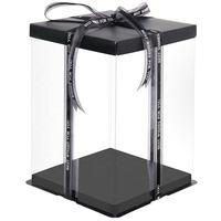 Boîte à gâteau transparente en plastique de qualité alimentaire de 12 pouces, emballage cadeau transparent, boîte mini carrée avec avantage UV et gaufrage, vente en gros
