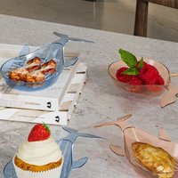 Assiettes à apéritif en plastique écologiques en forme de poisson, petits bols, 100 pièces MOQ