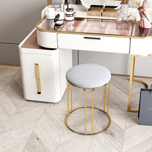 Tabouret de maquillage de luxe léger, <span class=keywords><strong>chaise</strong></span> de <span class=keywords><strong>coiffeuse</strong></span>, tabouret antidérapant domestique, tabouret de manucure, tabouret de vestiaire en acier <span class=keywords><strong>et</strong></span> fer, mobilier de salon - Product Image 2