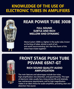 Amplificador de Tubos Mona New Arrival300B de 7 Tubos, Procesador de Sistema de Audio Doméstico de Aluminio, 12W*2, 15Hz-45kHz, Certificado CE/FCC, 2.0 Canales - Product Image 3