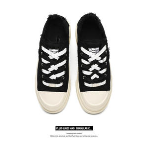 Fashionable versatile crescent shaped shoes with retro thick soles suitable for men and women casual wear Canvas trendy Shoes - Product Image 3