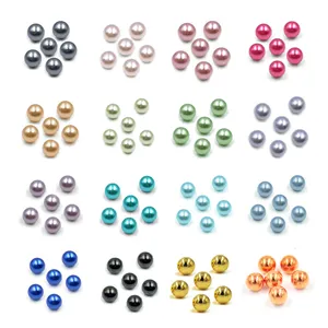 Wholesale Round Shape 5mm No Hole Colorful ABS Plastic Loose Pearl Beads Without Hole