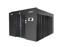 Système de refroidissement à contrôle fermé pour centre de données conteneurisé 50 kW, avec unité de climatisation de précision en-rangée pour allée froide et racks de serveurs