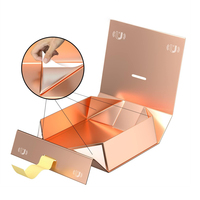 Boîte cadeau de luxe personnalisée en gros, grande, rose doré, pliable, pour cosmétiques, mariage, Noël, avec fermeture magnétique et ruban