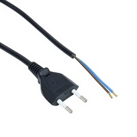 Cable de Alimentación VDE EU de Dos Puntas H03VVH2-F, Enchufe de 2 Pines, 10 2.5A 250V, Cable Desforrable Hembra para Electrodomésticos, Cable de Extensión