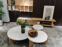 Table basse en pierre de Quartz, pieds en bois massif, de style moderne, Unique, meuble de salon, idéal pour les loisirs, 4 pièces