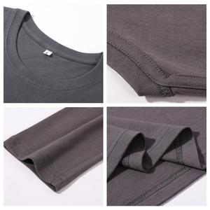 Trống cotton thời trang dạo phố áo thun quá khổ thả vai dài tay áo lỏng phù hợp với in trắng tùy chỉnh T-Shirt nhà sản xuất cho nam giới - Product Image 3