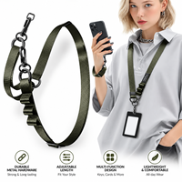 Lanière de téléphone portable 2-en-1 à porter en bandoulière, avec dragonne de poignet et porte-clés intégré |   Nylon anti-chute et anti-vol