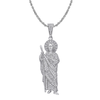 Collier en cuivre et laiton en gros, pendentif Jésus-Christ catholique romain, Notre Père, zircon, charme Saint Jude