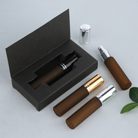 Flacon vaporisateur de parfum personnalisable SUMEEAR, en verre ambré rechargeable, avec col à vis, pour échantillons de parfum, avec boîte