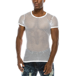 Maglietta Trasparente a Rete per <span class=keywords><strong>Uomo</strong></span>, <span class=keywords><strong>Camicia</strong></span> Sexy da Club Notturno, Maglia Trasparente Arcobaleno - Product Image 3