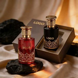Wholesale Luxury Perfume Glass Empty Crimp Black Round 30ml 50ml 100ml 200ml <b>Pump</b> Sprayer Screen Printing Gold Zamac Cap - Product Image 1