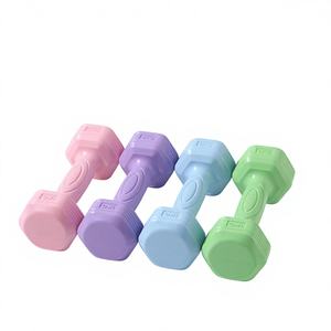 Haltères unisexes en caoutchouc cimenté pour débutants, usage domestique, yoga, paire de 2 kg - Product Image 1