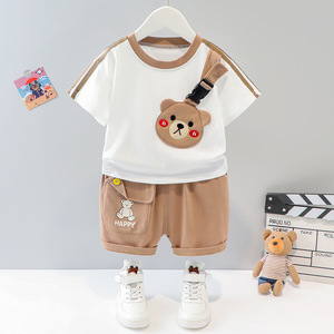 Set di Abbigliamento Estivo per Bambini e Bambine, Maglietta a Maniche Corte con Stampa Animale, Completo Due Pezzi per Bambini da <span class=keywords><strong>1</strong></span> a 4 Anni - Product Image 6