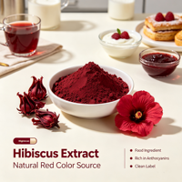 Extrait d'Hibiscus Qualité Alimentaire Colorant Végétal Naturel Pigment Alimentaire Naturel pour Boissons, Pâtisseries et Confiseries Extrait d'Hibiscus