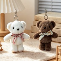 Porte-clés Ours en Peluche Marron, Pendentif Doux en Forme d'Animal en Peluche, Breloque de Sac, Accessoire Cadeau