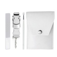 Nouvel ensemble de coupe-ongles pliables en acier au carbone avec étui, ciseaux de manucure, outils de coupe des ongles, soins des doigts et des pieds, portable et personnel