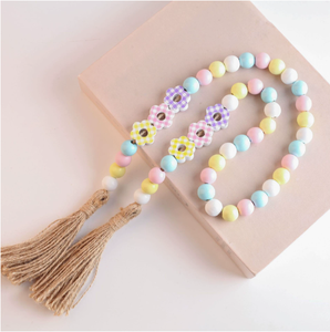 Guirnalda de Cuentas de Madera con Diseño Floral Colorido para Decoración de Primavera y Pascua, Suministros para Decoración Rústica de Fiestas en Casa de Campo, Venta al Por Mayor DAMAI - Product Image 3