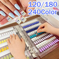 Livre d'échantillons magnétique TSZS 120/180/240 couleurs pour nail art, test de couleur de manucure, pointes séparables, grand livre de présentation des couleurs en acrylique