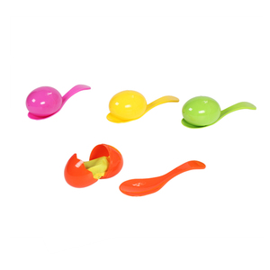 Jeu de <span class=keywords><strong>course</strong></span> Egg & Spoon avec jaune, jeu d'œufs en plastique remplis de jaune d'œuf mou, comprend (4) cuillères colorées et (6) œufs avec jaune - Product Image 3