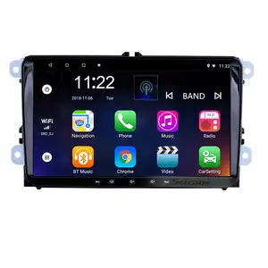 Rádio para carro universal touchscreen, rádio automotivo 9 polegadas com android 10.0 2 + 32gb hd para vw volkswagen golf/polo/tiguan/passat/b7/b6/seat com gps bt