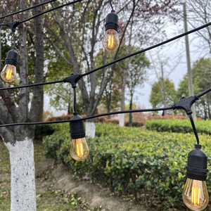 Cadena de luz de ahorro de energía impermeable para exteriores S14 bombillas <span class=keywords><strong>LED</strong></span> transparentes festón Camping Navidad OutdoorHeavy Duty <span class=keywords><strong>Light</strong></span> String - Product Image 5