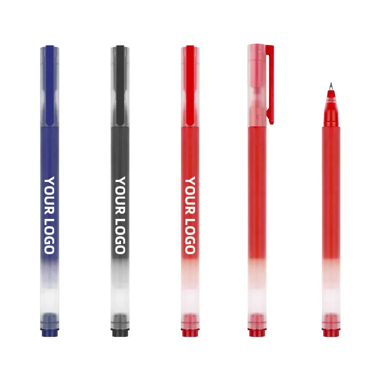 Factory Direct Sale Custom Printed Logo Gel Pen 0.5mm Plastic Water Pen Gift Ballpoint Pen
