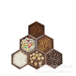 Modern minimalist wooden multi-layer dried fruit <b>tray</b>, living room snack <b>tray</b>, New Year's fruit and snack <b>storage</b> box - Product Image 5