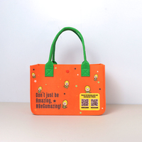 Sac de rangement en feutre pliable et réutilisable, couleur unie, écologique, personnalisable, grande capacité, design tendance pour la maison