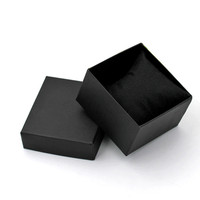Boîte cadeau carrée en papier pour montre avec couvercle, couleurs noir et rose, sac coussin pour montres, bracelets, bijoux, emballage/présentation
