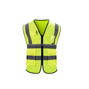 سترة أمان عاكسة لدوريات المرور والصرف الصحي البيئي مصنوعة من البوليستر مع شعار - Product Image 4