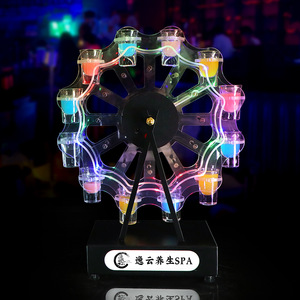 Portavasos con Forma de Rueda de la Fortuna, 12 Orificios, Recargable con LED, Soporte para Bebidas de Fiesta con Luces de Colores para Celebraciones de Cumpleaños - Product Image 2