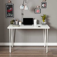 Dernier modèle de meuble moderne en bois Table d'ordinateur à pieds métalliques pour ordinateur avec pieds en épingle à cheveux