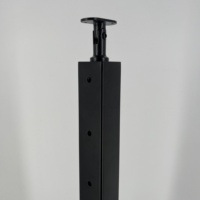 Système de garde-corps en câble en acier inoxydable au design moderne avec poteau de garde-corps en verre noir mat de 42 pouces