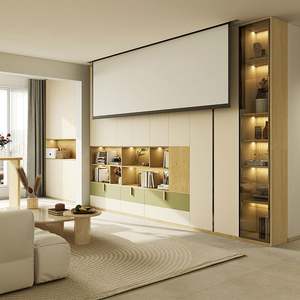 Meuble TV mural avec solution de rangement, système de divertissement moderne, organisation pour le salon - Product Image 1