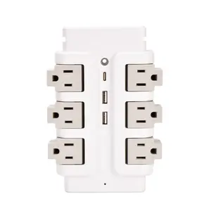 us wall socket usb surge protector power outlet strip with usb c