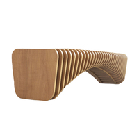 Banc en bois massif Architech de designer moderne Sculpture de meubles paramétriques pour parcs extérieurs Patios Jardins Écoles