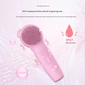 Brosse nettoyante pour le visage en silicone souple imperméable, exfoliant manuel vibrant pour le nettoyage des pores, soin de la peau en profondeur - Product Image 2