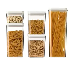 Producto de Venta caliente Caja de cereales de plástico Simplicidad con tapa Caja de dulces transparente