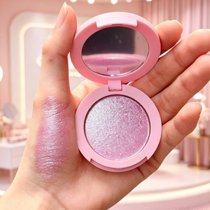 <span class=keywords><strong>Bronzer</strong></span> et illuminateur personnalisés avec logo, pressés pour le visage, 5 couleurs, sans logo, illuminateur scintillant, texture crème poudre, maquillage du visage - Product Image 1