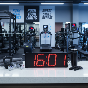 Nouveau 2026 CHEETIE CP0215 Horloge numérique lumineuse de 12 pouces au design moderne, fabriquée à la main, avec affichage de la température et de l'humidité - Product Image 4