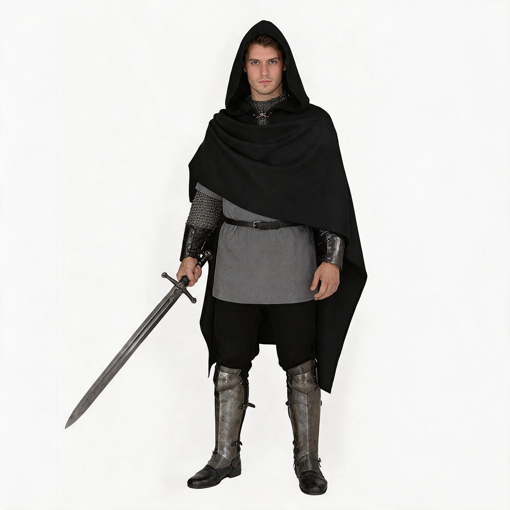 25DZ12052 Châle/cloche noire (tissu uniforme)