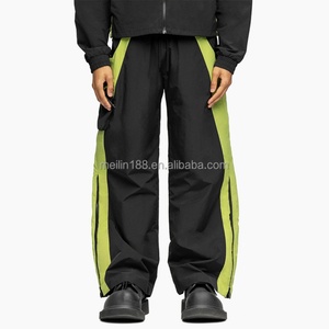 OEM Custom Sweat Suits Splicing Loose Sportswear Unisex Zip up Windbreaker Jackets and Nylon Track Pants Windbreaker Suits - Product Image 4