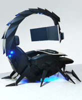 Chaise de jeu inclinable CLUVENS Scorpion, cockpit à gravité zéro, inclinaison pour 3 moniteurs, chaise à gravité zéro, cockpit