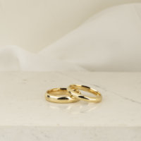 VLOVE Personnalisé 2MM-8MM 14K 18K Or Massif Rose Blanc Jaune Bague Style Simple Alliance de Mariage pour Couple