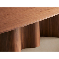 Meubles de salle à manger de luxe, table à manger rectangulaire en bois massif avec base lourde