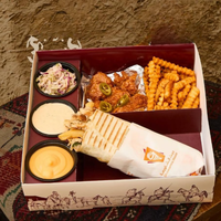Boîtes à emporter écologiques en carton carré de luxe pour sushis, poulet frit, hamburgers, frites, résistantes aux UV