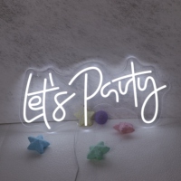 Let's Party LED enseigne au néon Art décoration murale lumière pour Bar Pub Club fiançailles mariage fête d'anniversaire meilleur cadeau blanc