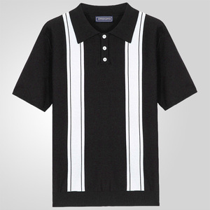 Nouvelle mode hommes pour polos respirant tricoté sweat-shirt T-Shirt court longueur deux couleurs combinaison pas cher - Product Image 6